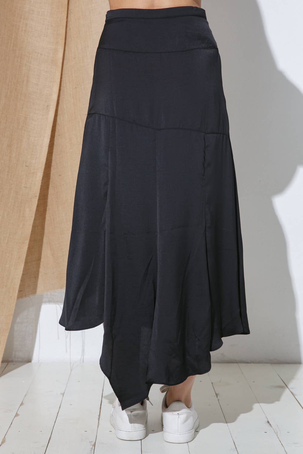 スカート FLARE UP Asymmetrical Draped Midi Skirt 5BJH1233 Asymmetrical Draped Midi Skirt (FL-248_Black) - FLAREUP | 60